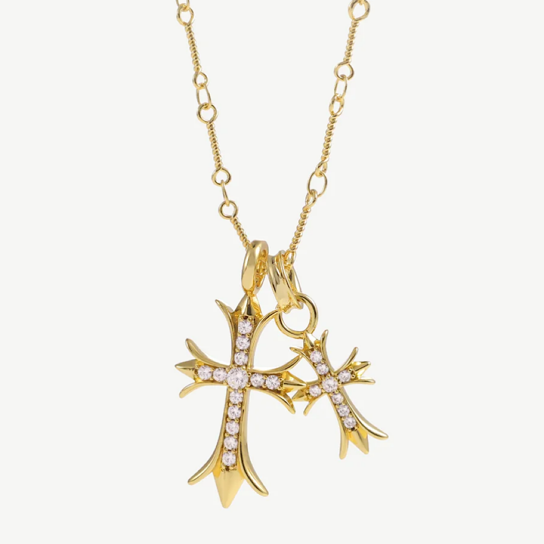 Double Cross Necklace