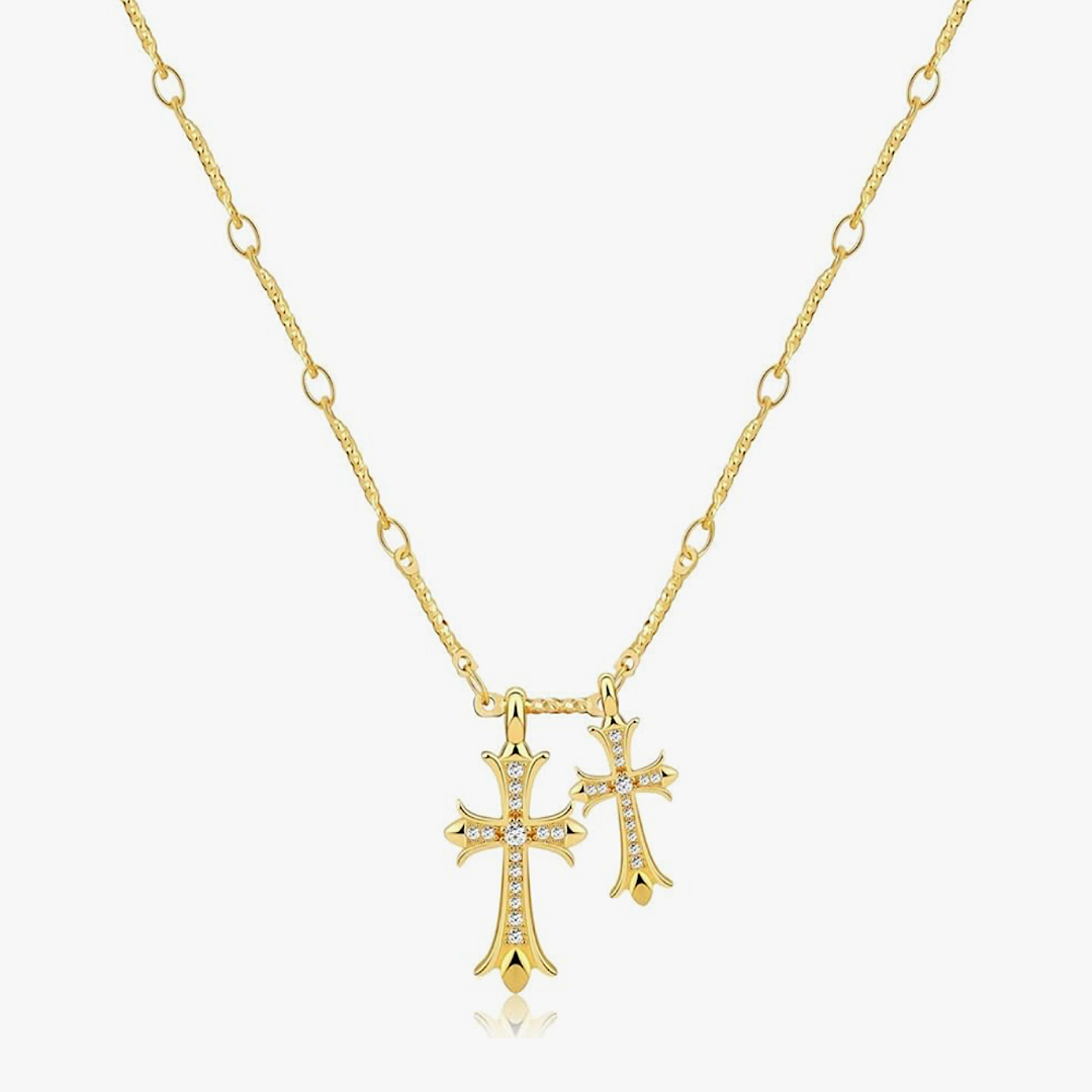 Double Cross Necklace