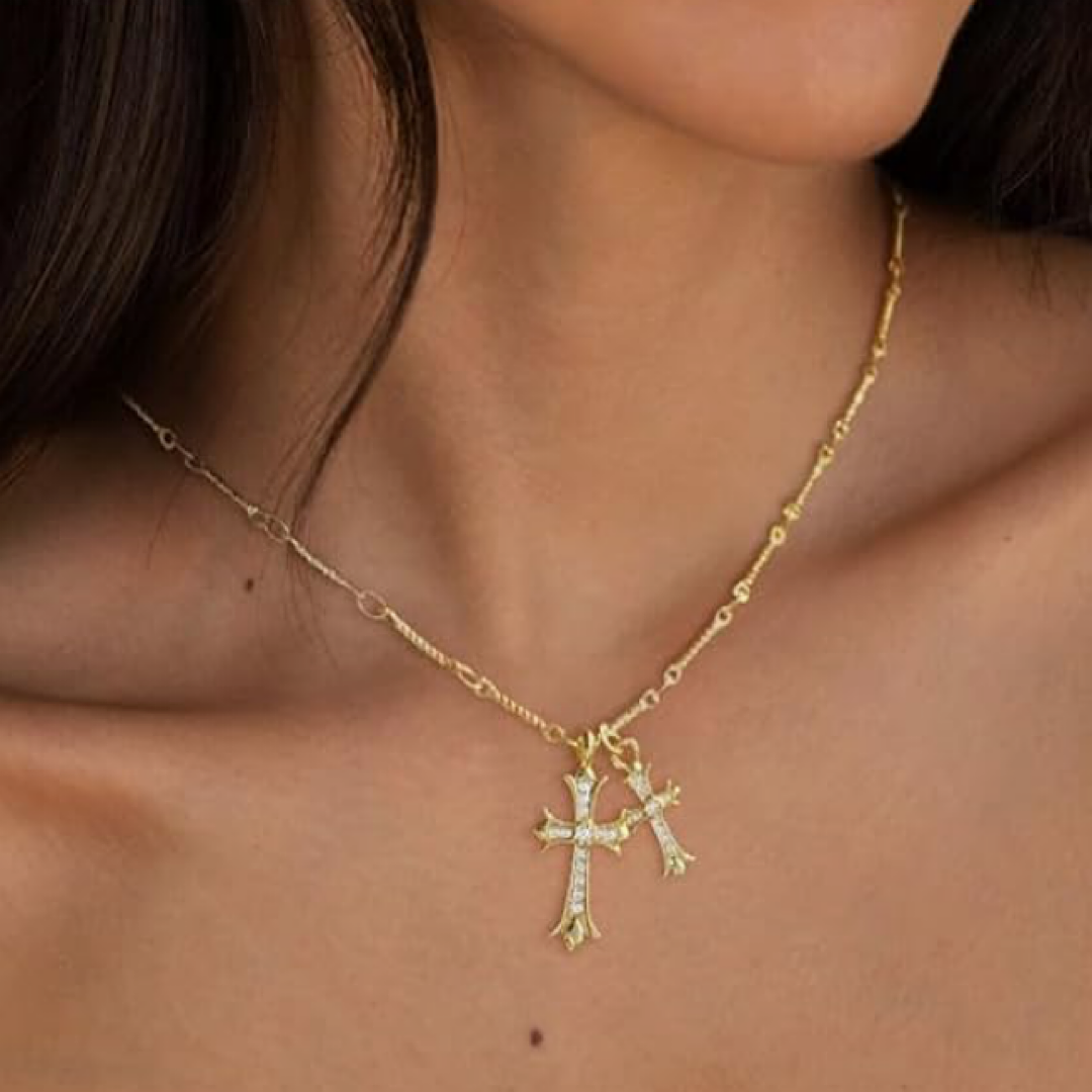 Double Cross Necklace