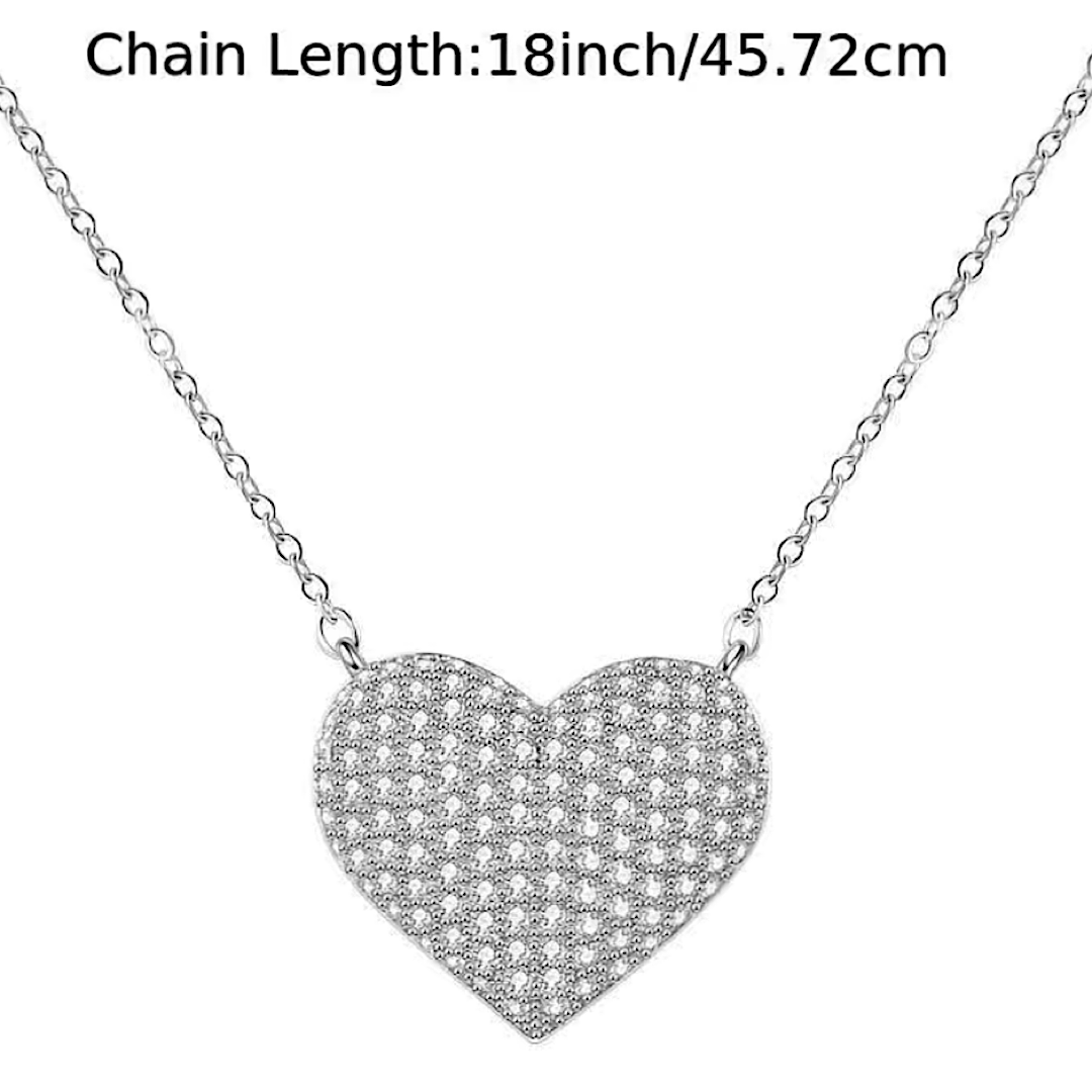 Heart necklace, chain length 18 inches