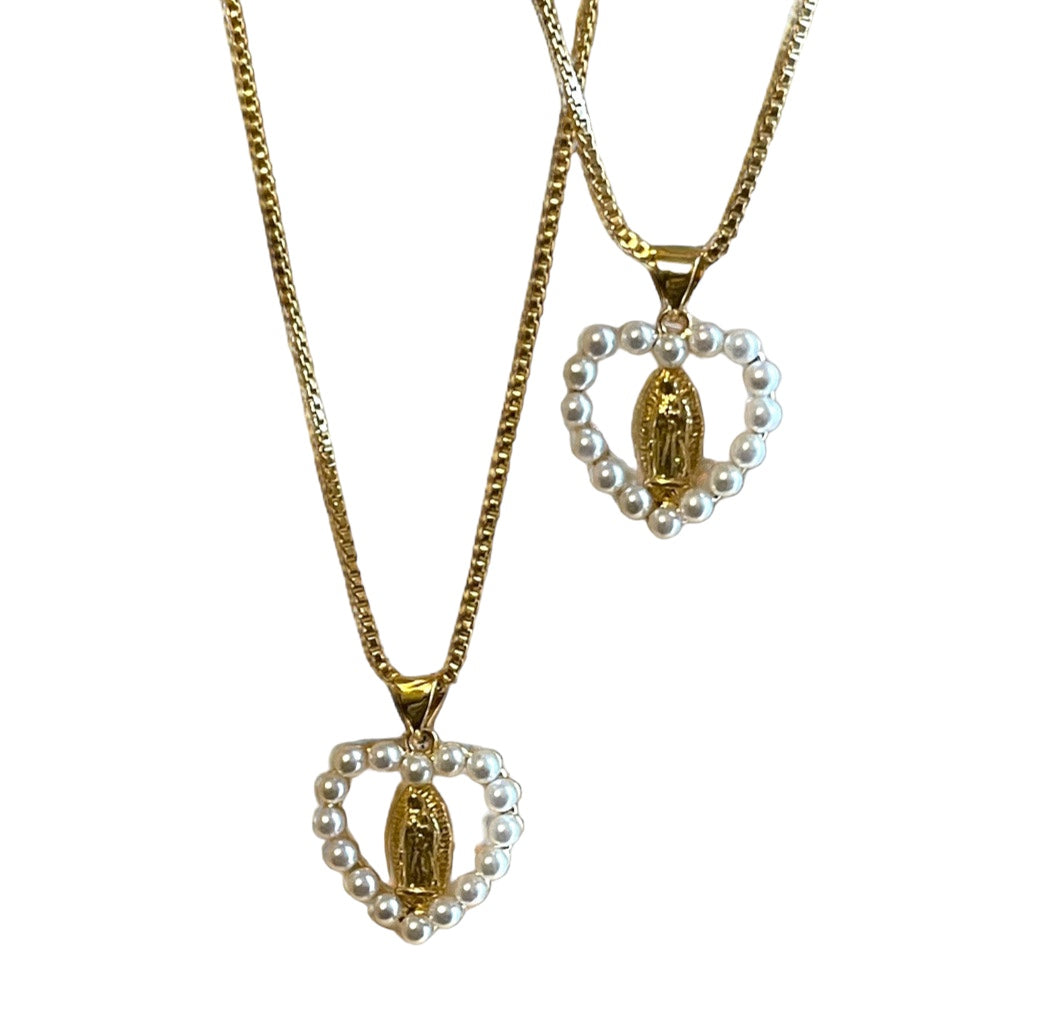 Mary Heart Necklace