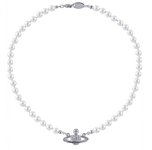 Saturn Pearl Necklace