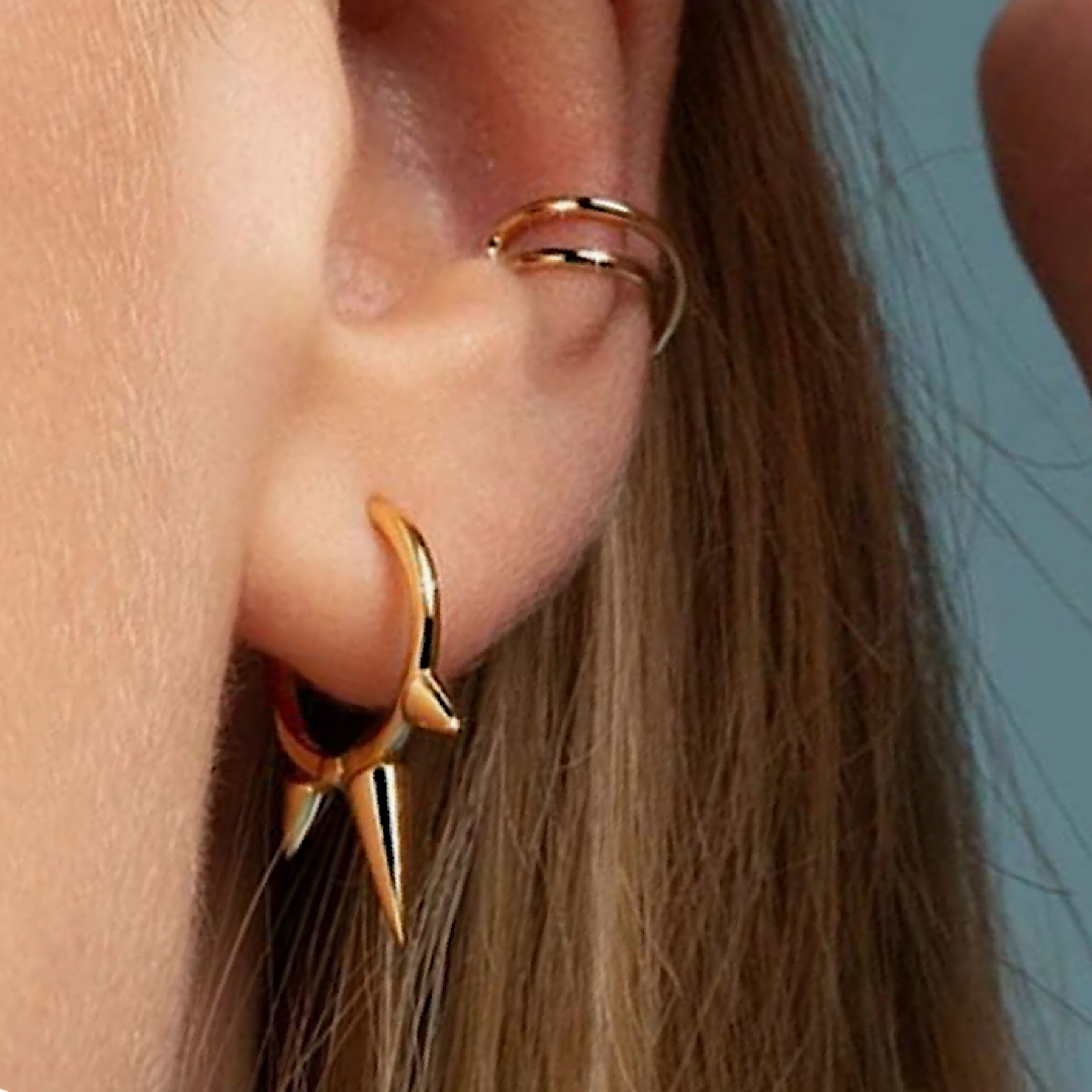 Gold Spike Hoops