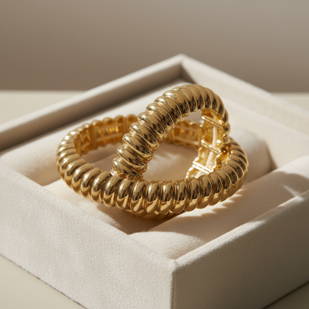 Gold Tone Stretch Bracelets