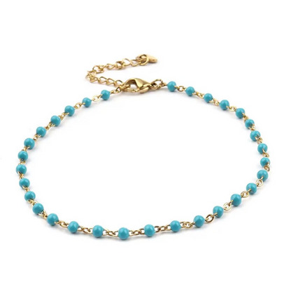 Turquoise beaded bracelet - handmade