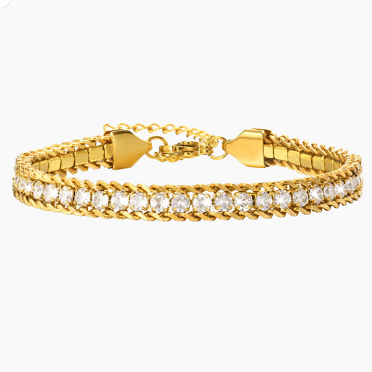 Double Lined Tennis Bracelet