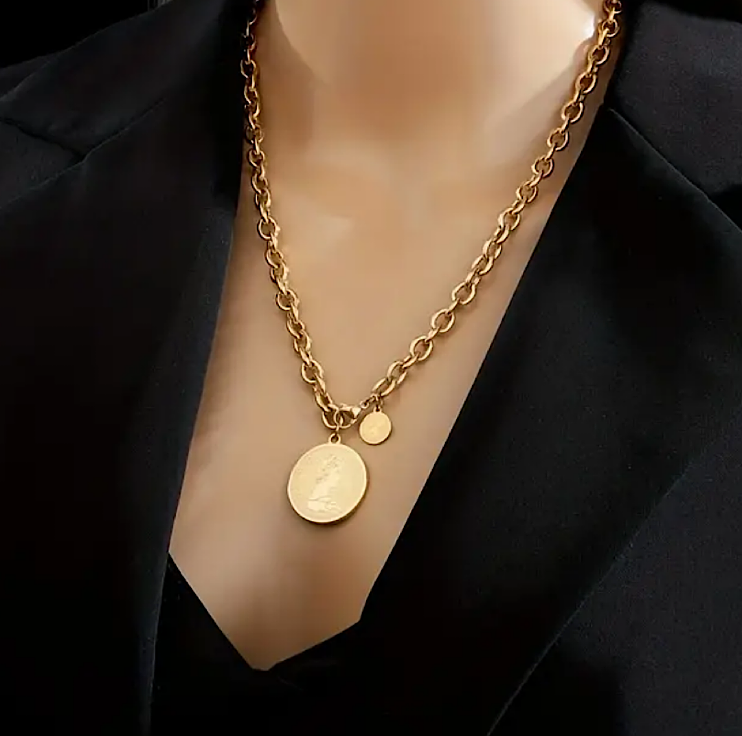 Vintage Gold Coin Necklace