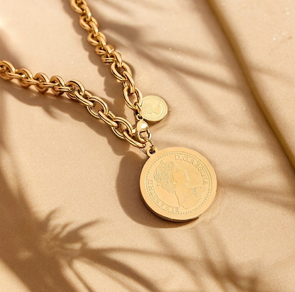 Vintage Gold Coin Necklace