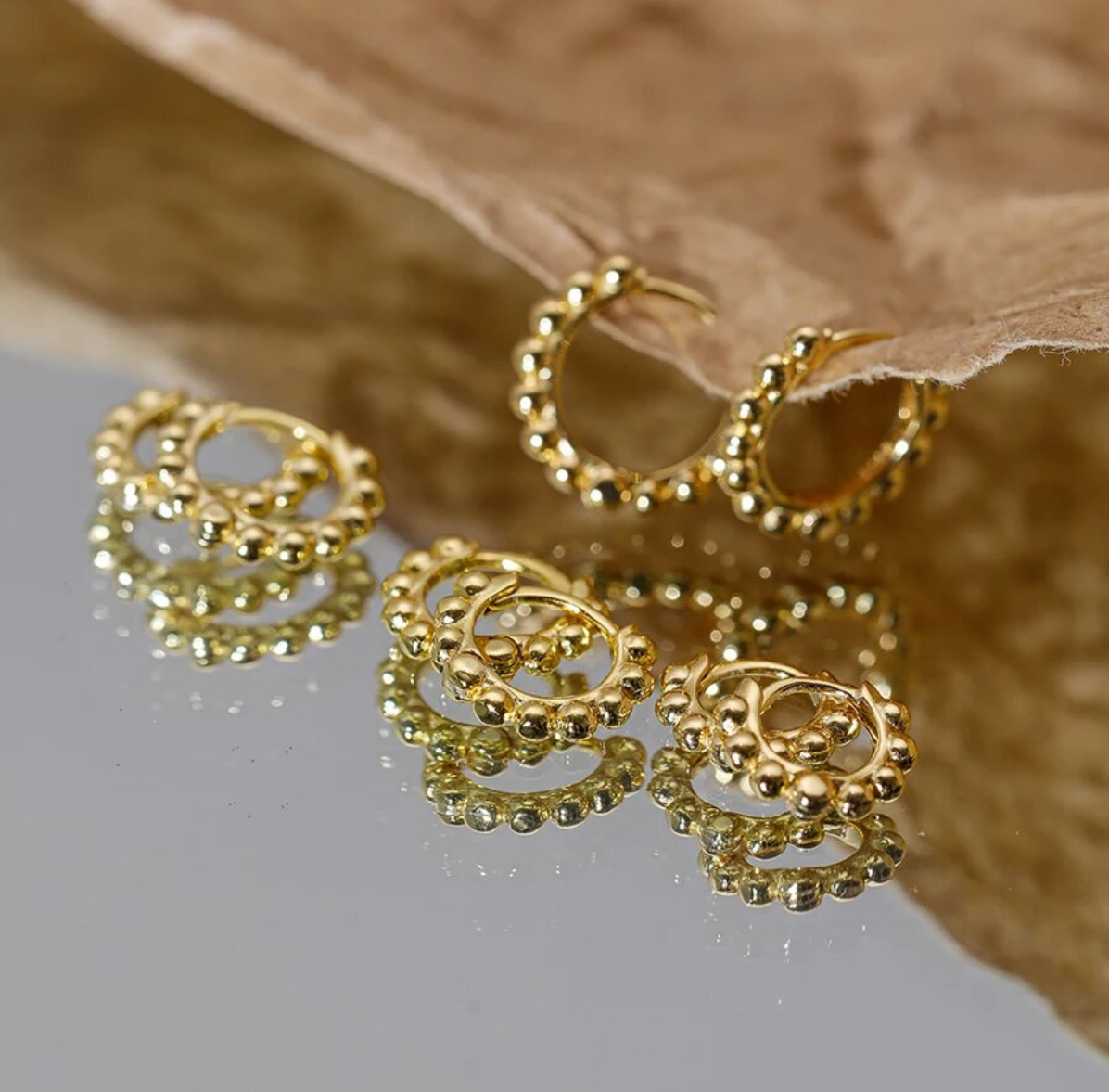 Gold Stud Hoops