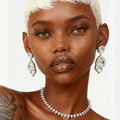 Spiked Out Pave Tennis Necklace