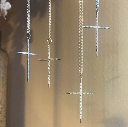 Thin Pave' Cross