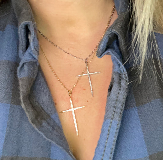 Thin Pave' Cross