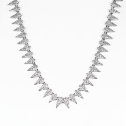 Spiked Out Pave Tennis Necklace