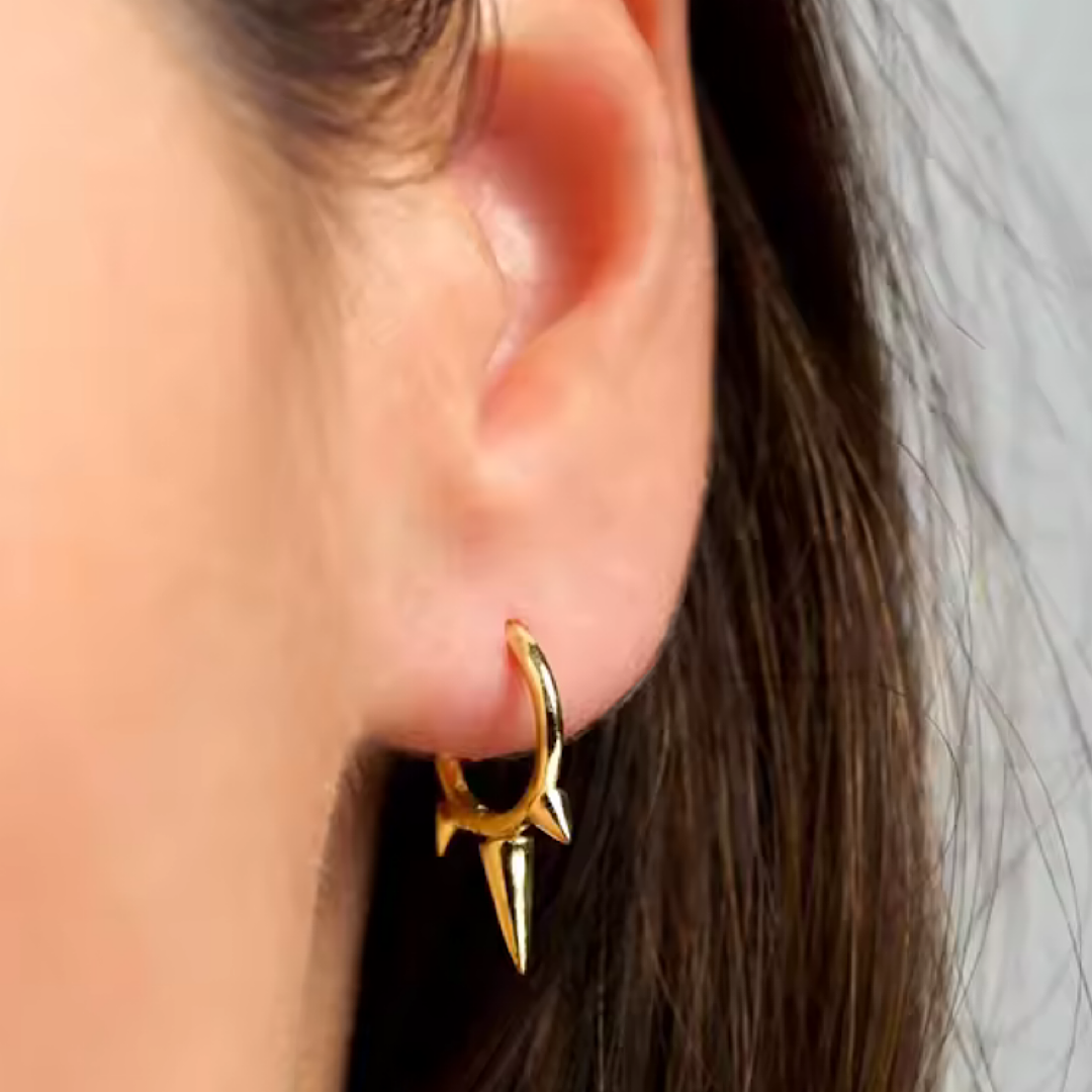 Gold Spike Hoops
