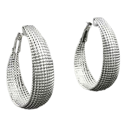 Mesh Style Hoops, Sterling Silver 