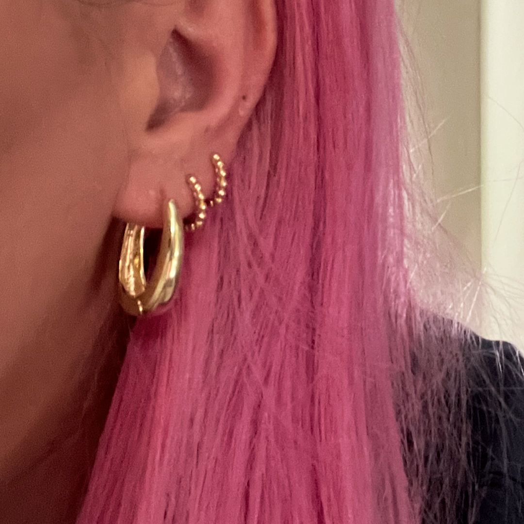 Gold Stud Hoops