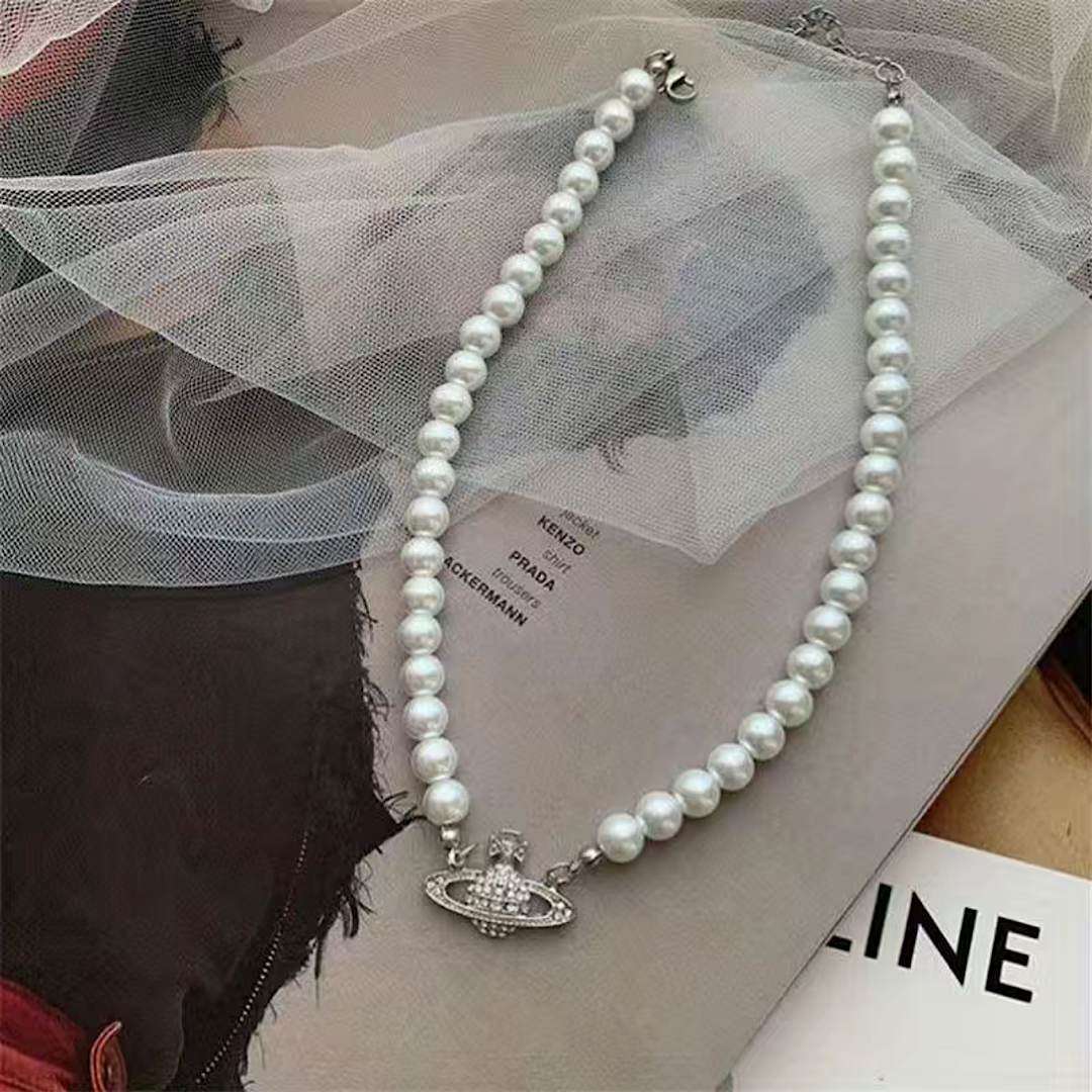 Saturn Pearl Necklace